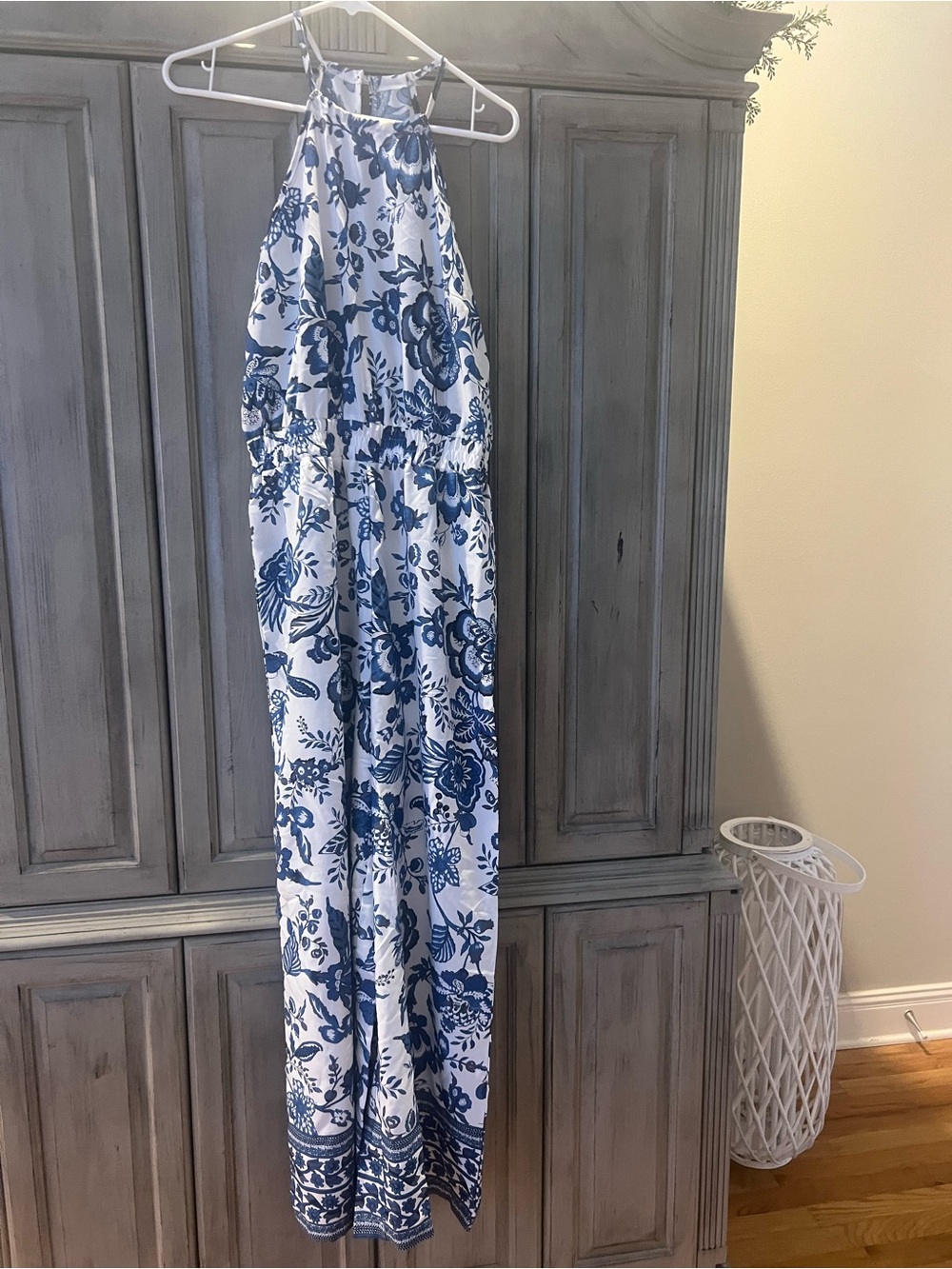 Blue Floral Halter Jumpsuit